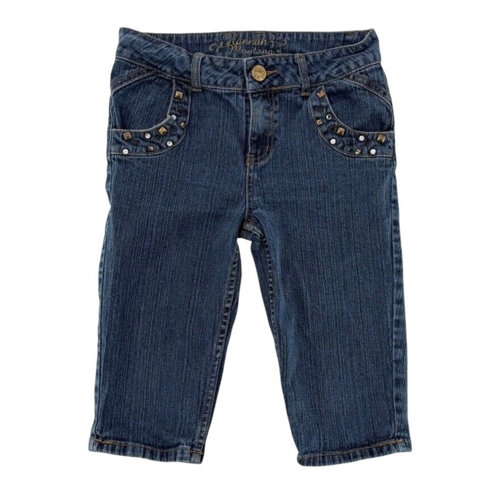 Vtg Disney Hannah Montana Girl's Denim Embellished Bermuda‎ Shorts Sz 12 Y2K
